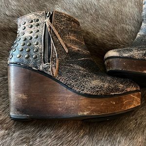 BED l STU platform wood booties brown 7.5